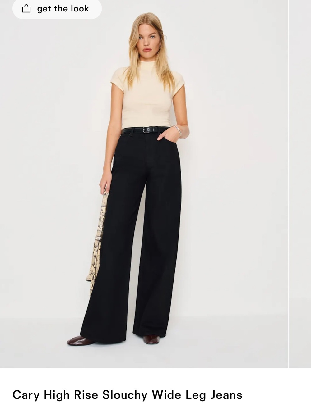 Reformation Cary High-Rise Wide Leg Jeans - Black